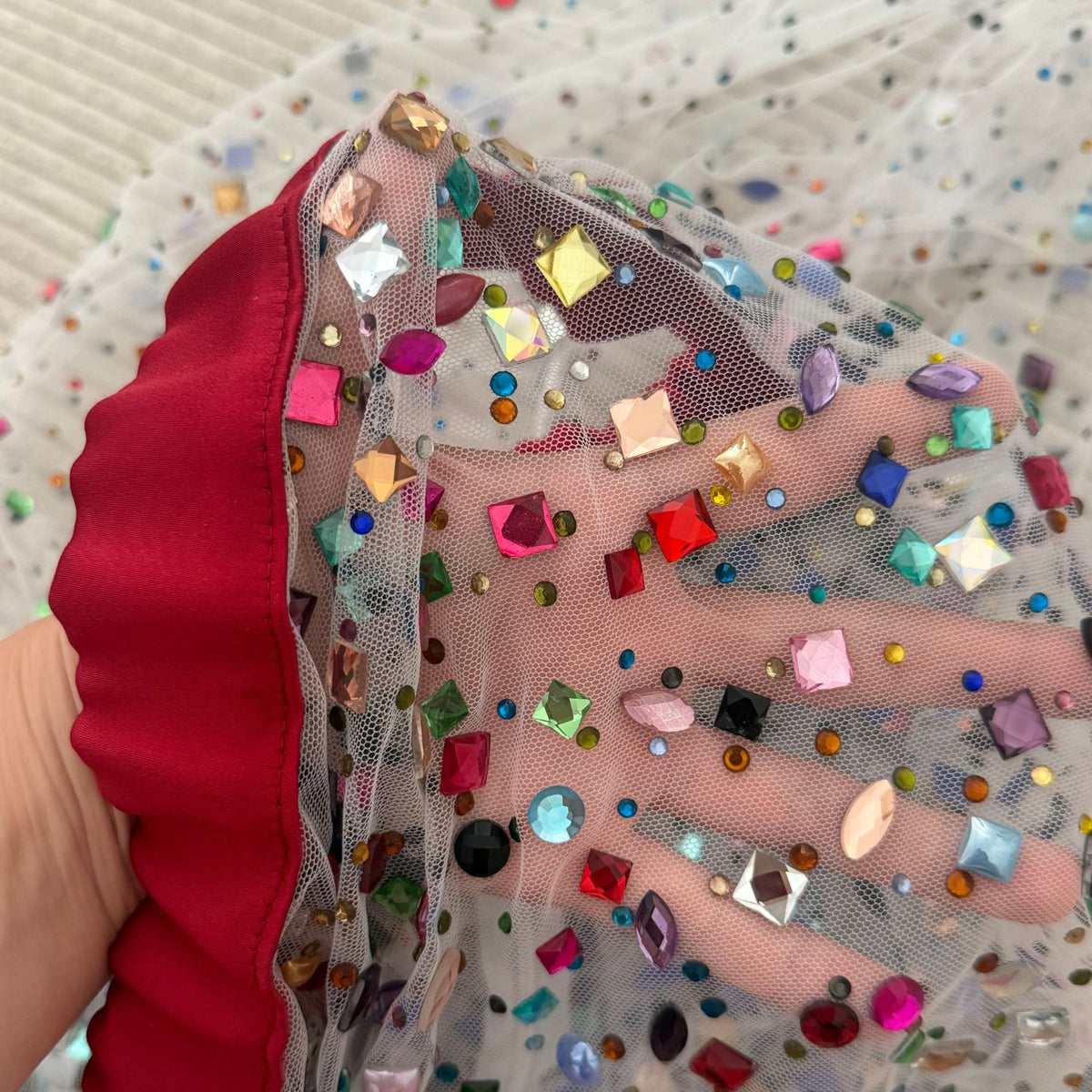 Meji Multicoloured Stone Skirt | MEJI