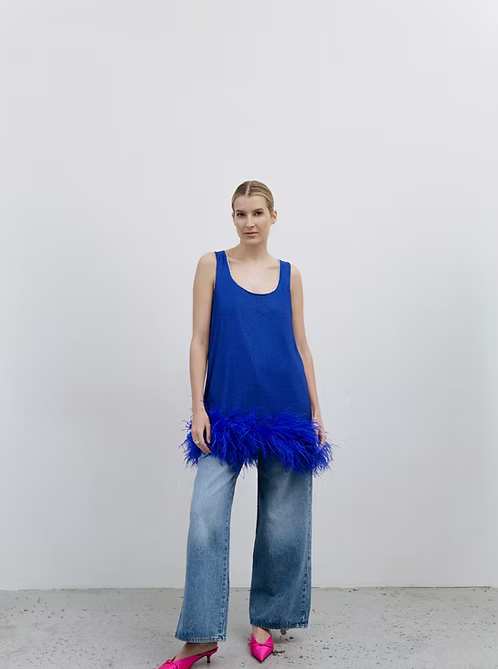 Diamond Blue Embellished top | MEJI