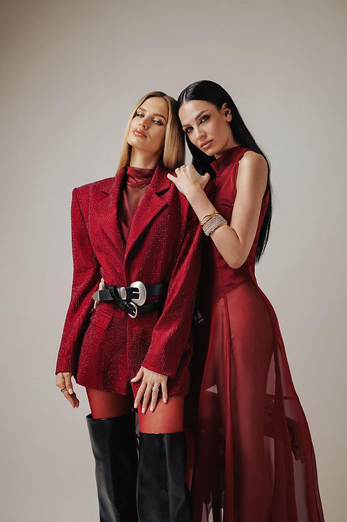 SS26 Sheer Luxe Wine Dress | MEJI