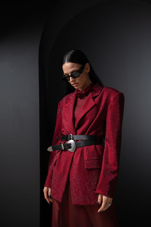 SS26 Iconic Stone Wine Blazer | MEJI