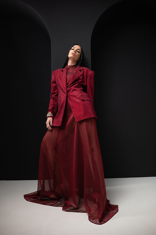 SS26 Iconic Stone Wine Blazer | MEJI