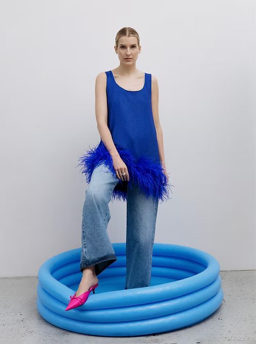 Diamond Blue Embellished top | MEJI