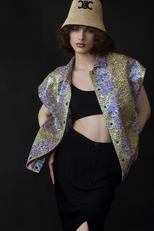 Roar Oversized Leather Vest | MEJI