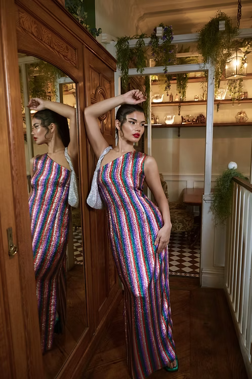 Luxury Lame Rainbow Dress | MEJI