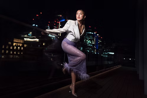 MEJI Lamé Jacket with open back | MEJI