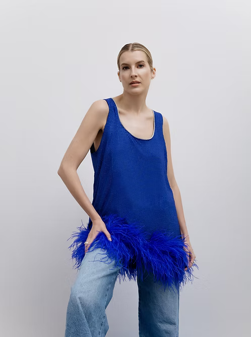 Diamond Blue Embellished top | MEJI