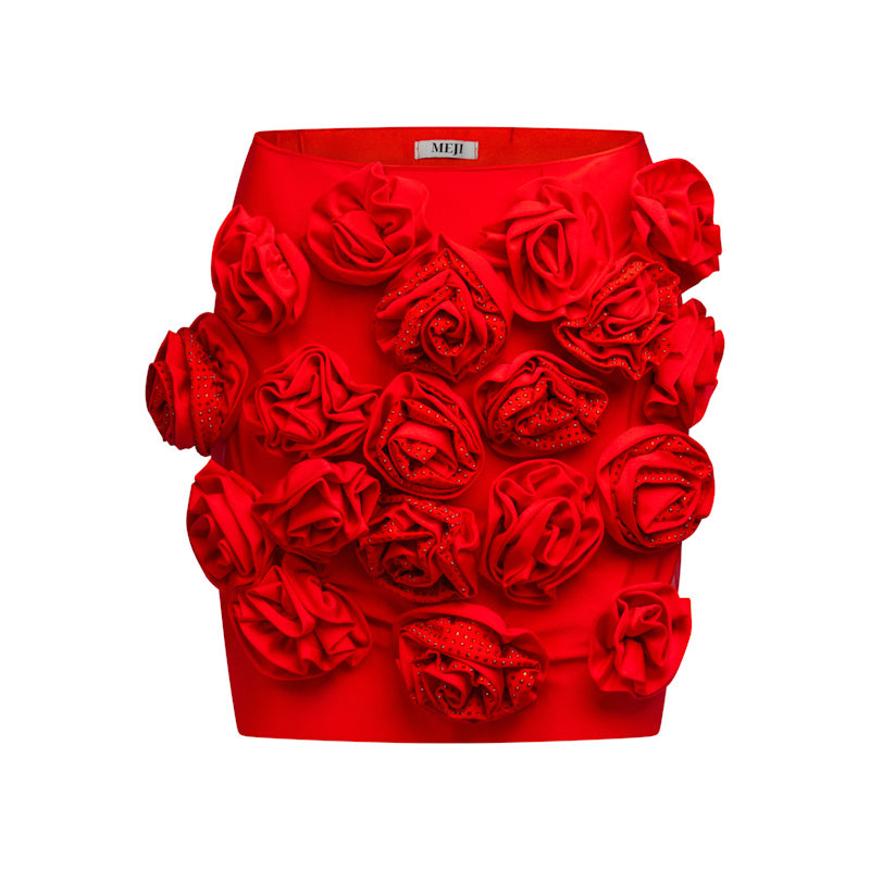Meji Blooming Red Rose Skirt | MEJI