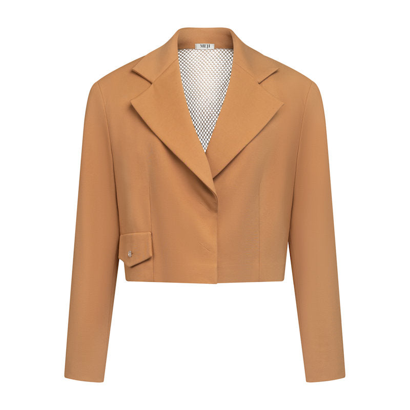 Meji Cropped Crystal-Back Blazer | MEJI