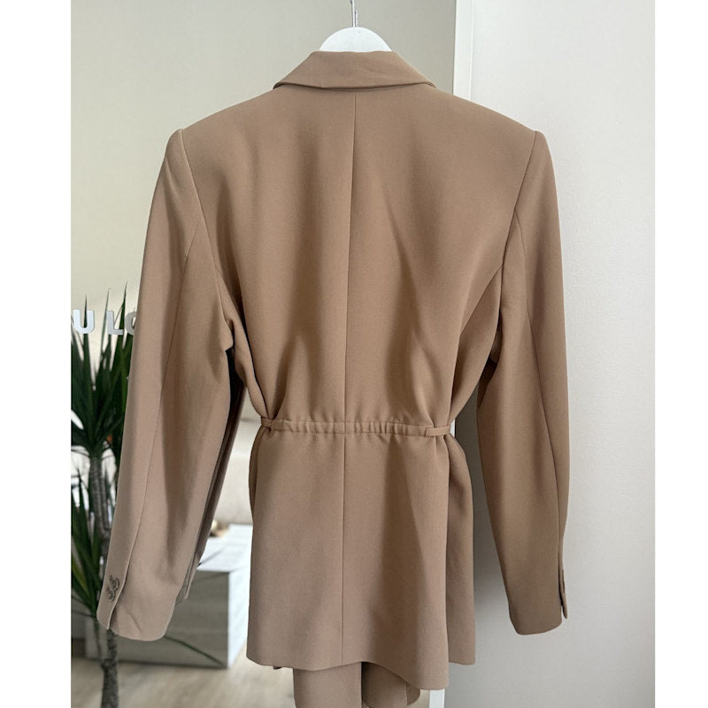 Meji Crystal Lapel Tie-Waist Blazer | MEJI