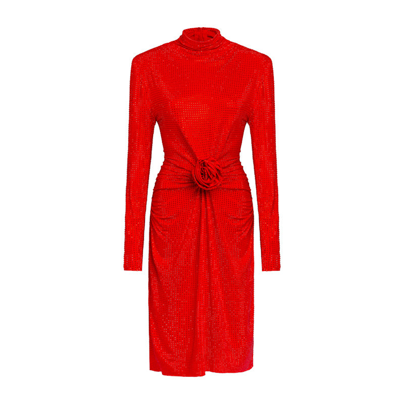 Meji Red Diamond Midi Dress | MEJI